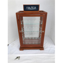 Wood 4 Shelves Watches And Jewelry Retail Store Showcase Commercial Sale Plexi Glass Display Case